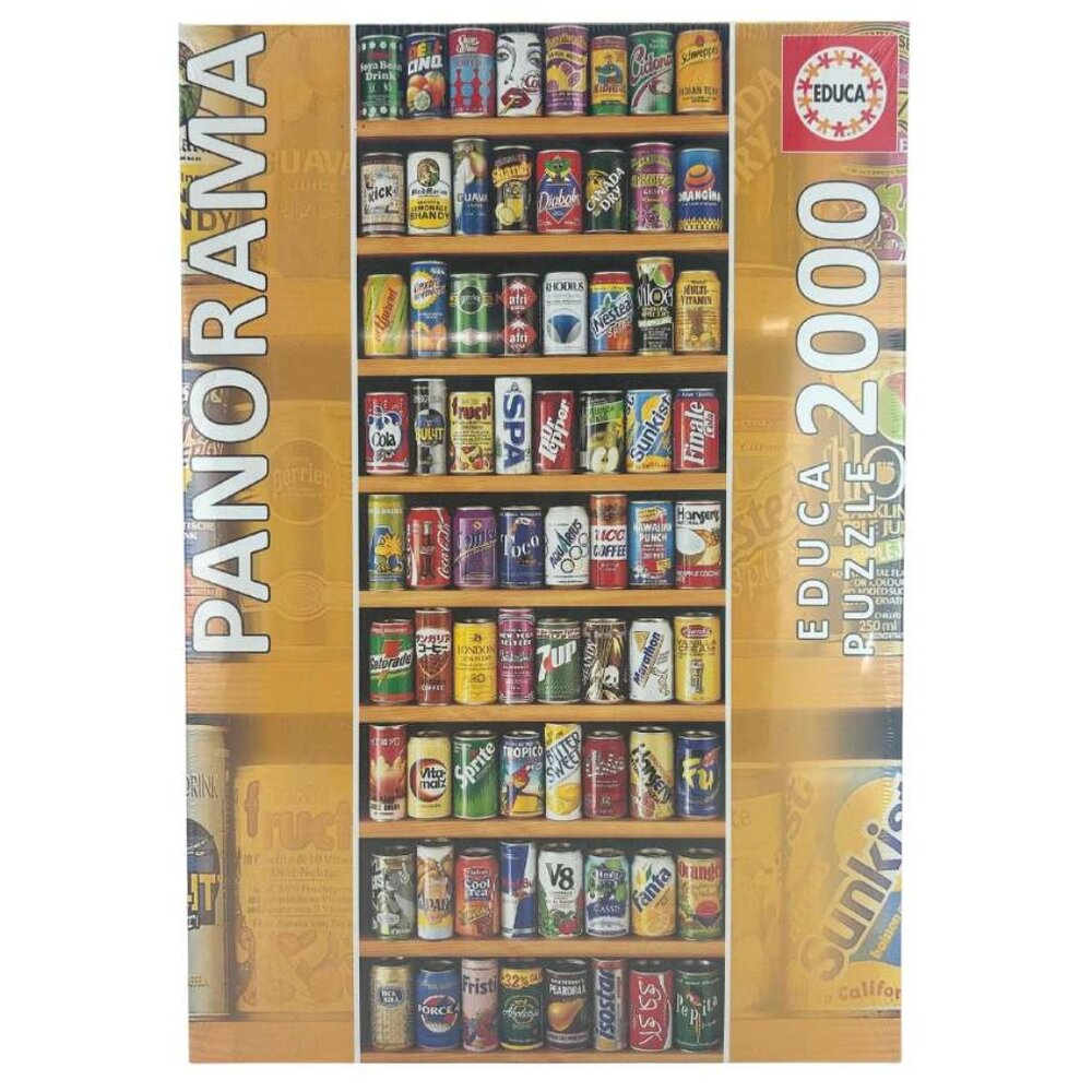 Educa 2000 Piece Panorama Soda Can Jigsaw Puzzle / 19in x 53.5in